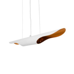 Alternative view of GLOBOSTAR® ESTERINA 01305 Μοντέρνο Κρεμαστό Φωτιστικό Οροφής με Ντουί 2 x E27 AC 220-240V IP20 - Λευκό & Χρυσό - Μ60 x Π6 x Υ6cm