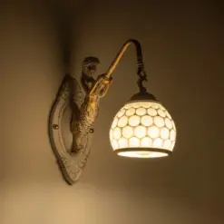 Alternative view of GLOBOSTAR® MERMAID 01317 Vintage Φωτιστικό Τοίχου - Απλίκα με Ντουί 1 x E27 AC 220-240V IP20 - Χρυσό - Μ16 x Π30 x Υ27cm