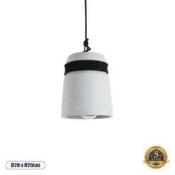 GLOBOSTAR® TRIBECA 01320 Μοντέρνο Κρεμαστό Φωτιστικό Οροφής με Ντουί 1 x E27 AC 220-240V IP20 - Γκρι & Μαύρο - Μ20 x Π20 x Υ26cm