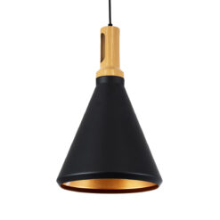 GLOBOSTAR® CALYPSO 01334-C Μοντέρνο Κρεμαστό Φωτιστικό Οροφής με Ντουί 1 x E27 AC 220-240V IP20 - Μαύρο & Μπρούτζινο - Μ25 x Π25 x Υ40cm