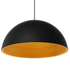 GLOBOSTAR® MEDEA 01344 Μοντέρνο Κρεμαστό Φωτιστικό Οροφής με Ντουί 1 x E27 AC 220-240V IP20 - Μαύρο & Χρυσό - Μ60 x Π60 x Υ30cm