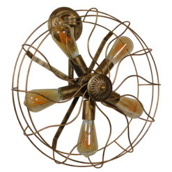 Alternative view of GLOBOSTAR® FAN 01381 Vintage Φωτιστικό Τοίχου - Απλίκα με Ντουί 5 x E27 AC 220-240V IP20 - Μπρούτζινο - Μ46 x Π22 x Υ46cm