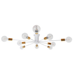 Alternative view of GLOBOSTAR® OLINDA 01383 Μοντέρνο Φωτιστικό Οροφής με Ντουί 10 x E27 AC 220-240V IP20 - Λευκό & Χρυσό - Μ95 x Π95 x Υ17cm