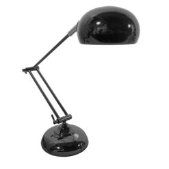 GLOBOSTAR® OFFICE 01392 Μοντέρνο Επιτραπέζιο Φωτιστικό Πορτατίφ με Ντουί 1 x E27 AC 220-240V IP20 - Μαύρο - Μ12 x Π12 x Υ80cm