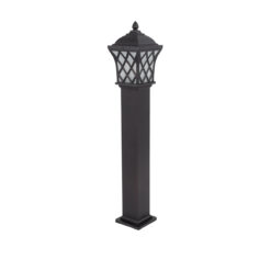 Alternative view of GloboStar® SHELTER 01400 Vintage Φωτιστικό Κολωνάκι Κήπου Μονόφωτο 1 x E27 Καφέ Μεταλλικό Πλέγμα L19 x W19 x H100cm