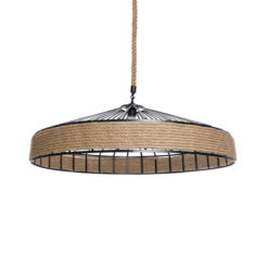 Alternative view of GLOBOSTAR® SAHARA 01416 Boho Κρεμαστό Φωτιστικό Οροφής με Ντουί 1 x E27 AC 220-240V IP20 - Μπεζ & Μαύρο - Μ80 x Π80 x Y25cm