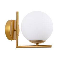 GLOBOSTAR® JADA 01426 Μοντέρνο Φωτιστικό Τοίχου - Απλίκα με Ντουί 1 x E27 AC 220-240V IP20 - Χρυσό & Λευκό - Μ15 x Π21.5 x Υ18cm