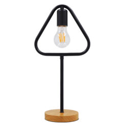 GLOBOSTAR® HONOR TRIANGLE 01436 Μοντέρνο Επιτραπέζιο Φωτιστικό Πορτατίφ με Ντουί 1 x E27 AC 220-240V IP20 - Μαύρο & Μπεζ - M20 x Π20 x Υ40cm