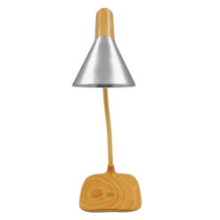 Alternative view of GloboStar® DRAPER 01438 Επιτραπέζιο Φωτιστικό Πορτατίφ LED 6W 500lm 360° DC 5V IP20 Φυσικό Λευκό 4500K Dimmable Μπεζ Ξύλο με Ασημί Μέταλλο - Μ10 x Π14 x Υ33cm - 2 Xρόνια Εγγύηση