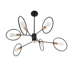 Alternative view of GLOBOSTAR® NEXUS 01446 Μοντέρνο Φωτιστικό Οροφής με Ντουί 6 x E27 AC 220-240V IP20 - Μαύρο & Χάλκινο - Μ105 x Π105 x Υ70cm