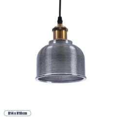 GLOBOSTAR® SEGRETO 01449 Vintage Κρεμαστό Φωτιστικό Οροφής με Ντουί 1 x E27 AC 220-240V IP20 - Γκρι & Χρυσό - Μ14 x Π14 x Υ18cm