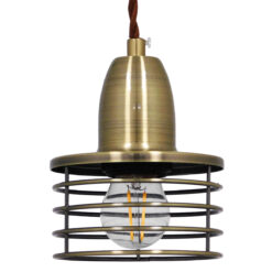 GLOBOSTAR® MANHATTAN 01455 Μοντέρνο Κρεμαστό Φωτιστικό Οροφής με Ντουί 1 x E27 AC 220-240V IP20 - Μπρούτζινο - Μ11 x Π11 x Υ14cm