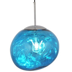 Alternative view of GLOBOSTAR® DIXAR 01467 Μοντέρνο Κρεμαστό Φωτιστικό Οροφής με Ντουί 1 x E27 AC 220-240V IP20 - Μπλε & Ασημί - Μ36 x Π36 x Υ45cm