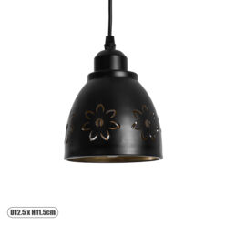 GLOBOSTAR® COOLIE 01479 Μοντέρνο Κρεμαστό Φωτιστικό Οροφής με Ντουί 1 x E27 AC 220-240V IP20 - Μαύρο & Χρυσό - Μ12.5 x Π12.5 x Υ11.5cm