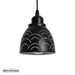 GLOBOSTAR® COOLIE 01482 Μοντέρνο Κρεμαστό Φωτιστικό Οροφής με Ντουί 1 x E27 AC 220-240V IP20 - Μαύρο & Ασημί - Μ12.5 x Π12.5 x Υ11.5cm