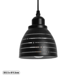 GLOBOSTAR® COOLIE 01483 Μοντέρνο Κρεμαστό Φωτιστικό Οροφής με Ντουί 1 x E27 AC 220-240V IP20 - Μαύρο & Ασημί - Μ12.5 x Π12.5 x Υ11.5cm