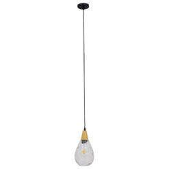 Alternative view of GLOBOSTAR® NOAH 01491 Μοντέρνο Κρεμαστό Φωτιστικό Οροφής με Ντουί 1 x E27 AC 220-240V IP20 - Διάφανο & Μπεζ - Μ16 x Π16 x Υ30cm