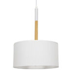 GLOBOSTAR® BRONX 01518 Μοντέρνο Κρεμαστό Φωτιστικό Οροφής με Ντουί 1 x E27 AC 220-240V IP20 - Λευκό - Μ35 x Π35 x Υ50cm