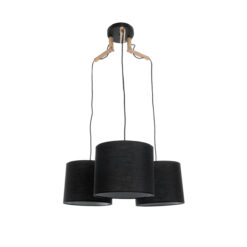 Alternative view of GLOBOSTAR® RAMSON 01525 Μοντέρνο Κρεμαστό Φωτιστικό Οροφής με Ντουί 3 x E27 AC 220-240V IP20 - Μαύρο & Μπεζ - Μ65 x Π65 x Υ20cm