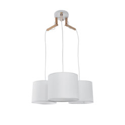 Alternative view of GLOBOSTAR® RAMSON 01526 Μοντέρνο Κρεμαστό Φωτιστικό Οροφής με Ντουί 3 x E27 AC 220-240V IP20 - Λευκό & Μπεζ - Μ65 x Π65 x Υ20cm