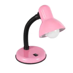 GLOBOSTAR® STUDENT 01534 Μοντέρνο Επιτραπέζιο Φωτιστικό Πορτατίφ με Ντουί 1 x E27 AC 220-240V IP20 - Ροζ & Μαύρο - Μ12 x Π12 x Υ32cm