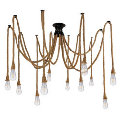 GLOBOSTAR® ATROX 01548 Vintage Κρεμαστό Φωτιστικό Οροφής με Ντουί 12 x E27 AC 220-240V IP20 - Μπεζ - Μ200 x Π200 x Υ100cm