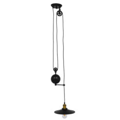 Alternative view of GLOBOSTAR® CARILO 01549 Vintage Κρεμαστό Φωτιστικό Οροφής με Ντουί 1 x E27 AC 220-240V IP20 - Μαύρο & Χρυσό - Μ32 x Π26 x Υ120cm