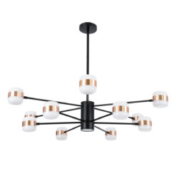 Alternative view of GLOBOSTAR® ORNATE 01553 Μοντέρνο Φωτιστικό Οροφής LED 104W 8320lm 360° AC 220-240V IP20 Φυσικό Λευκό 4500K - Lumileds SMD Chip - Μαύρο & Χάλκινο - Μ65 x Π65 x Υ70cm - 2 Χρόνια Εγγύηση