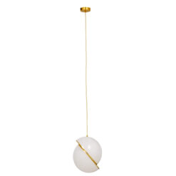 Alternative view of GLOBOSTAR® HUDSON 01555 Μοντέρνο Κρεμαστό Φωτιστικό Οροφής με Ντουί 1 x E27 AC 220-240V IP20 - Λευκό & Χρυσό - Μ30 x Π30 x Υ34cm