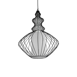 Alternative view of GLOBOSTAR® LILY 01558 Vintage Κρεμαστό Φωτιστικό Οροφής με Ντουί 1 x E27 AC 220-240V IP20 - Μαύρο & Λευκό - Μ43 x Π43 x Υ55cm