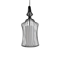 Alternative view of GLOBOSTAR® LILY 01559 Vintage Κρεμαστό Φωτιστικό Οροφής με Ντουί 1 x E27 AC 220-240V IP20 - Μαύρο & Λευκό - Μ25 x Π25 x Υ61cm