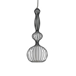 Alternative view of GLOBOSTAR® LILY 01560 Vintage Κρεμαστό Φωτιστικό Οροφής με Ντουί 1 x E27 AC 220-240V IP20 - Μαύρο & Λευκό - Μ25 x Π25 x Υ67cm