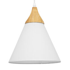 GLOBOSTAR® SHADE TEXTILE 01577 Μοντέρνο Κρεμαστό Φωτιστικό Οροφής με Ντουί 1 x E27 AC 220-240V IP20 - Λευκό & Μπεζ - Μ25 x Π25 x Υ30cm