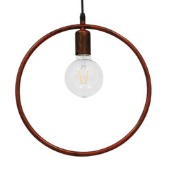 GLOBOSTAR® OMICRON 01579 Μοντέρνο Κρεμαστό Φωτιστικό Οροφής με Ντουί 1 x E27 AC 220-240V IP20 - Χάλκινο - Μ33 x Π4 x Υ33cm