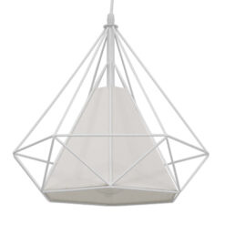 GLOBOSTAR® KAIRI 01619 Μοντέρνο Κρεμαστό Φωτιστικό Οροφής με Ντουί 1 x E27 AC 220-240V IP20 - Λευκό - Μ38 x Π38 x Υ39cm