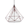 GLOBOSTAR® KAIRI 01623 Μοντέρνο Κρεμαστό Φωτιστικό Οροφής με Ντουί 1 x E27 AC 220-240V IP20 – Χάλκινο & Λευκό – Μ38 x Π38 x Y38cm