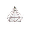GLOBOSTAR® KAIRI 01623 Μοντέρνο Κρεμαστό Φωτιστικό Οροφής με Ντουί 1 x E27 AC 220-240V IP20 – Χάλκινο & Λευκό – Μ38 x Π38 x Y38cm