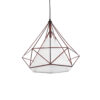 GLOBOSTAR® KAIRI 01623 Μοντέρνο Κρεμαστό Φωτιστικό Οροφής με Ντουί 1 x E27 AC 220-240V IP20 – Χάλκινο & Λευκό – Μ38 x Π38 x Y38cm