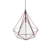 GLOBOSTAR® KAIRI 01623 Μοντέρνο Κρεμαστό Φωτιστικό Οροφής με Ντουί 1 x E27 AC 220-240V IP20 – Χάλκινο & Λευκό – Μ38 x Π38 x Y38cm