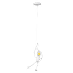 Alternative view of GLOBOSTAR® LITTLE MAN 01651 Μοντέρνο Κρεμαστό Φωτιστικό Οροφής με Ντουί 1 x E27 AC 220-240V IP20 - Λευκό - Μ20 x Π20 x Υ40cm