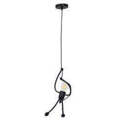 Alternative view of GLOBOSTAR® LITTLE MAN 01652 Μοντέρνο Κρεμαστό Φωτιστικό Οροφής με Ντουί 1 x E27 AC 220-240V IP20 - Μαύρο - Μ20 x Π20 x Υ40cm