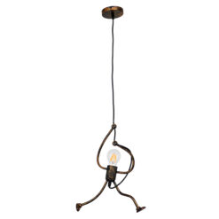 Alternative view of GLOBOSTAR® LITTLE MAN 01653 Μοντέρνο Κρεμαστό Φωτιστικό Οροφής με Ντουί 1 x E27 AC 220-240V IP20 - Χάλκινο - Μ20 x Π20 x Υ40cm