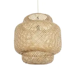 GLOBOSTAR® MALDIVES 01657 Boho Κρεμαστό Φωτιστικό Οροφής με Ντουί 1 x E27 AC 220-240V IP20 - Μπεζ - Μ50 x Π50 x Υ50m