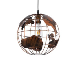 Alternative view of GLOBOSTAR® EARTH 01662 Vintage Κρεμαστό Φωτιστικό Οροφής με Ντουί 1 x E27 AC 220-240V IP20 - Χάλκινο - Μ30 x Π30 x Y30cm