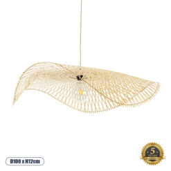 GLOBOSTAR® MELEMELE 01842 Boho Κρεμαστό Φωτιστικό Οροφής με Ντουί 1 x E27 AC 220-240V IP20 - Μπεζ - Μ100 x Π100 x Υ12cm