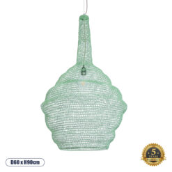 GLOBOSTAR® KENTUCKY 01885 Vintage Κρεμαστό Φωτιστικό Οροφής με Ντουί 1 x E27 AC 220-240V IP20 - Τιρκουάζ - Μ60 x Π60 x Υ90cm