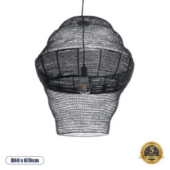 GLOBOSTAR® KENTUCKY 01912 Vintage Κρεμαστό Φωτιστικό Οροφής με Ντουί 1 x E27 AC 220-240V IP20 - Μαύρο - Μ60 x Π60 x Υ70cm