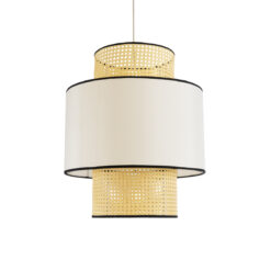 Alternative view of GLOBOSTAR® SAIGE 01917 Boho Κρεμαστό Φωτιστικό Οροφής με Ντουί 1 x E27 AC 220-240V IP20 - Μπεζ & Μαύρο - Μ50 x Π50 x Υ60cm