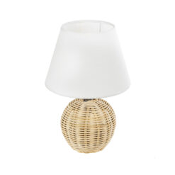 Alternative view of GLOBOSTAR® HASUMI 01957 Boho Επιτραπέζιο Φωτιστικό Πορτατίφ με Ντουί 1 x E27 AC 220-240V IP20 - Μπεζ & Λευκό - Μ19 x Π19 x Υ30cm