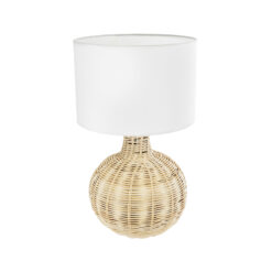 Alternative view of GLOBOSTAR® HASUMI 01959 Boho Επιτραπέζιο Φωτιστικό Πορτατίφ με Ντουί 1 x E27 AC 220-240V IP20 - Μπεζ & Λευκό - Μ30 x Π30 x Υ50cm
